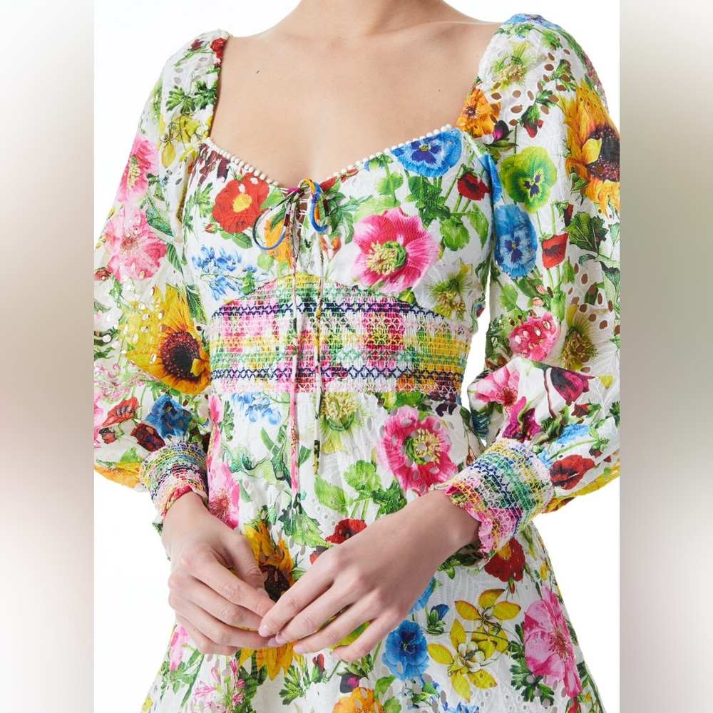 Alice + Olivia Crawford Sweetheart Floral Mini Dress Size 6 - Picture 5 of 14